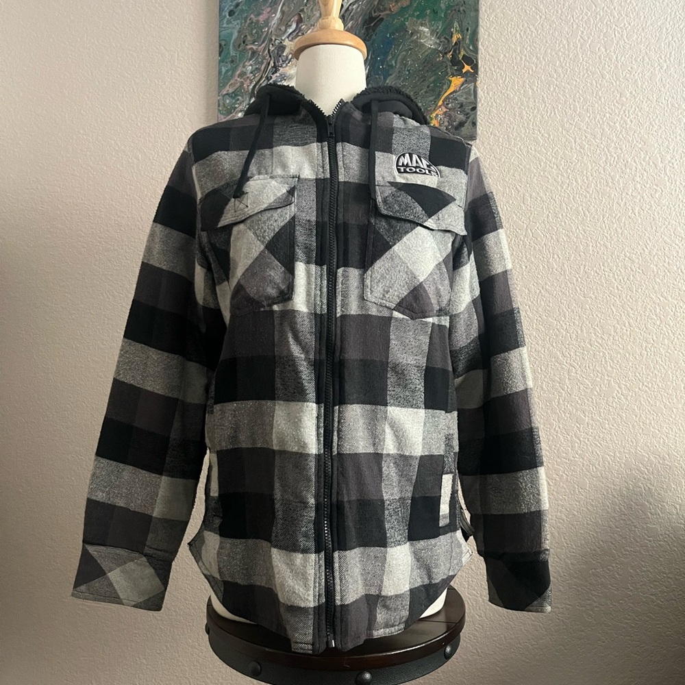 Mac Tools Black and Gray Flannel Jacket
